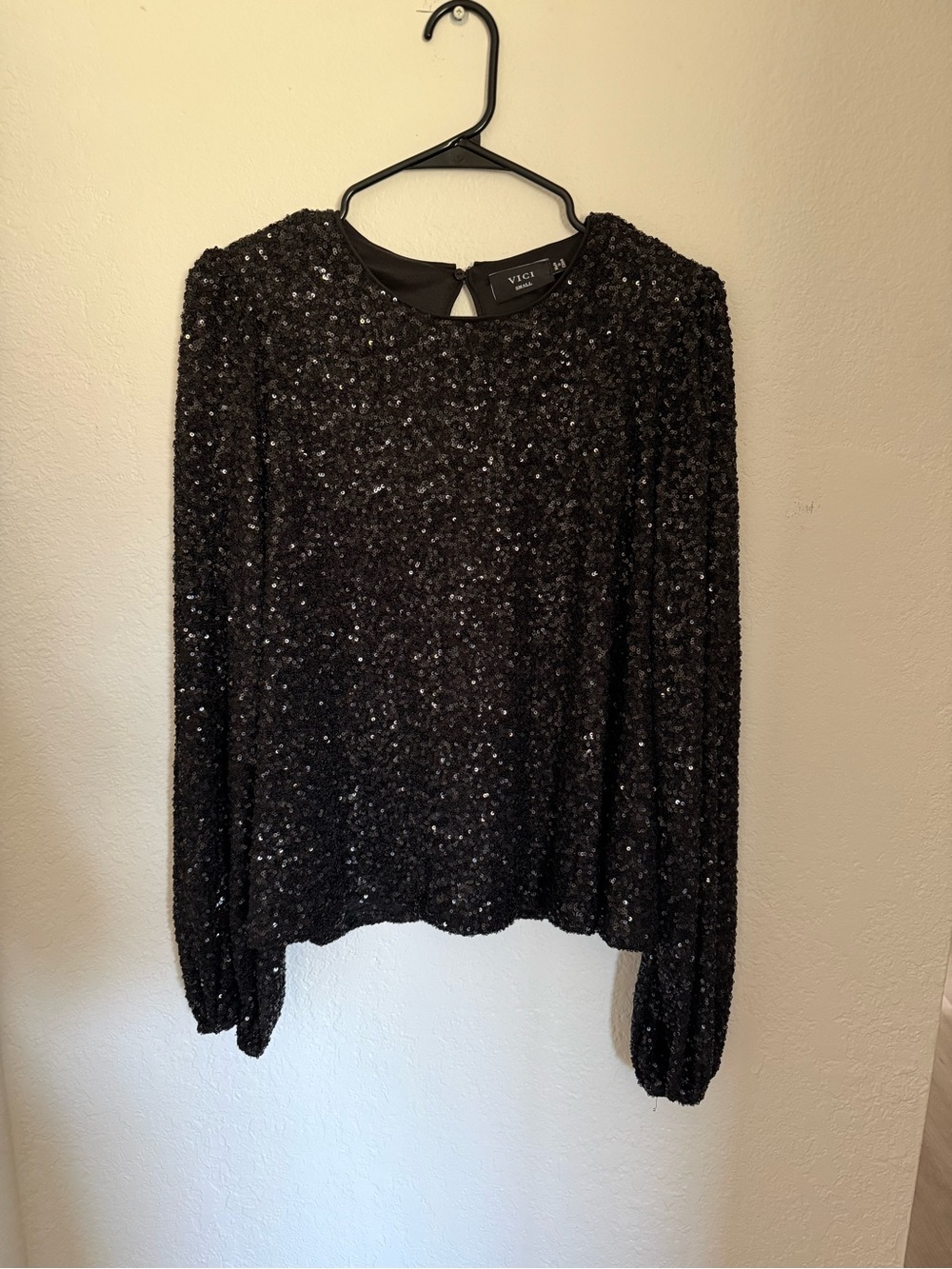 VICI Black Sequin Long Sleeve Pullover